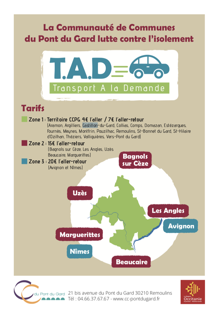 Remoulins - Transport à la Demande