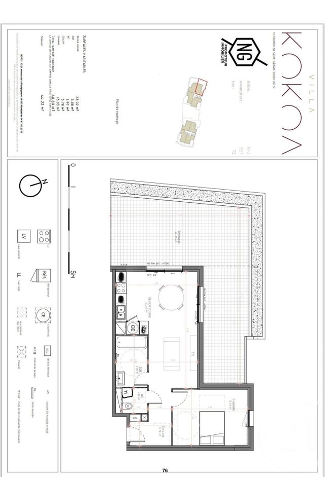 Appartement F2 à louer - 2 pièces - 48.88 m2 - UZES - 30 - LANGUEDOC-ROUSSILLON - Century 21 Beven Immobilier